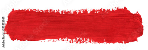 Red line of paint texture isolated on transparent background