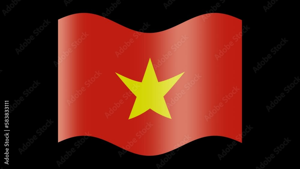 Animated vietnam flag. Vietnamese flag icon. The waving glossy banner of vietnam. State patriotic banner. Design element, transparent, seamless loop Animated vietnam flag. Vietnamese flag icon. The waving glossy banner of vietnam. State patriotic banner. Design element, transparent, seamless loop