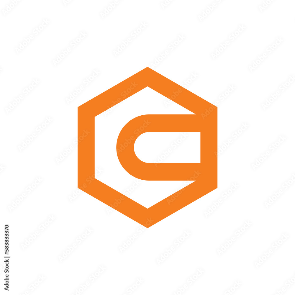 Hexagon letter C logo icon design in line art style Hexagon letter C logo icon design in line art style