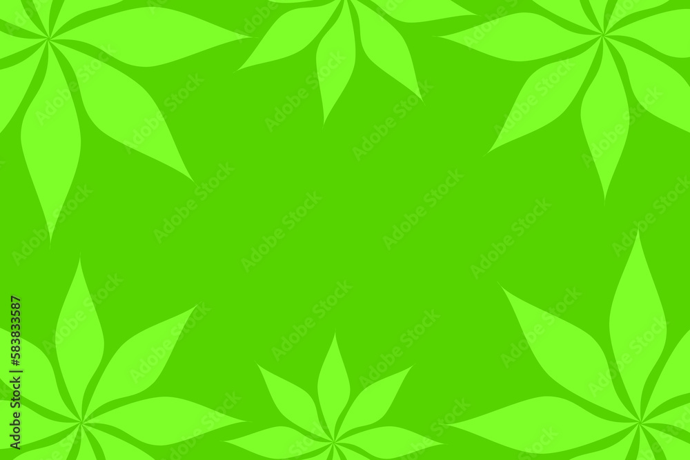 Fototapeta premium Abstract vector background with empty space for text or message surrounded by beautiful leaves 