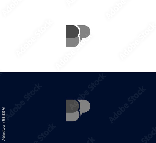 Alphabet letter icon logo BP, PB.