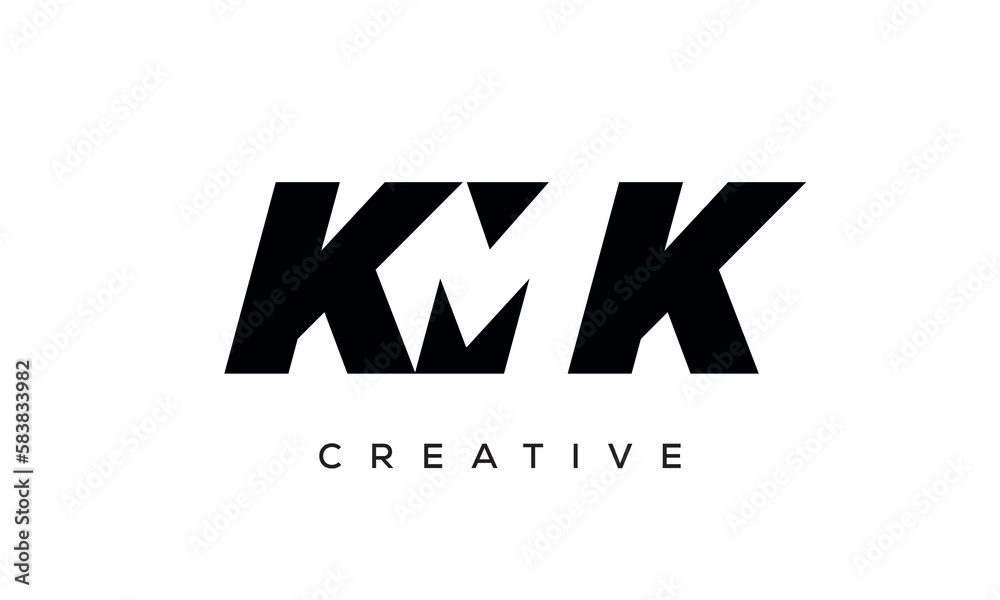 KMK letters negative space logo design. creative typography monogram vector	