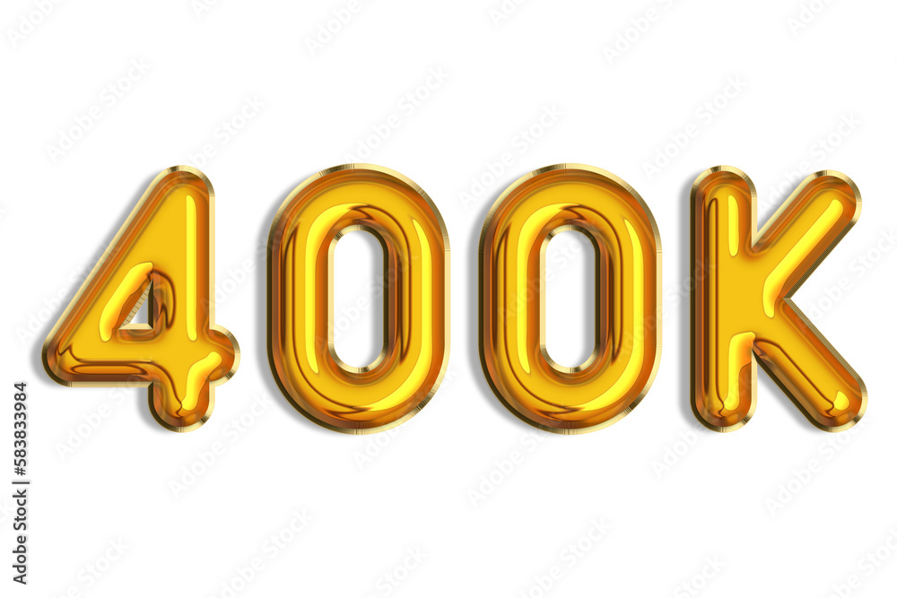 400 or four hundred. Banner, realistic 3d gold helium balloons, logo. Numbers isolated on white. Lettering. Graphic font, shiny text. Illustration for Social Network friends, followers, likes. 400 or four hundred. Banner, realistic 3d gold helium balloons, logo. Numbers isolated on white. Lettering. Graphic font, shiny text. Illustration for Social Network friends, followers, likes.