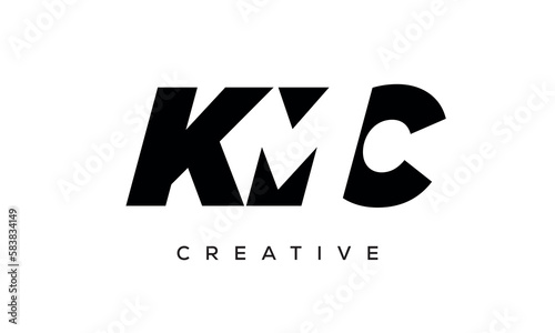 KMC letters negative space logo design. creative typography monogram vector	 photo