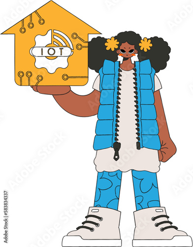 She grasps the Internet of Things emblem in her palms.
