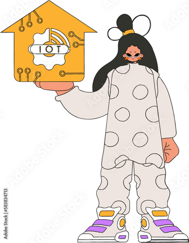 She tightly grips the IoT symbol in her palm.