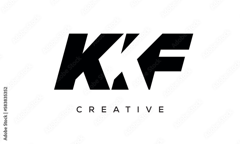 KKF letters negative space logo design. creative typography monogram vector	