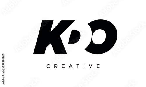 KDO letters negative space logo design. creative typography monogram vector 