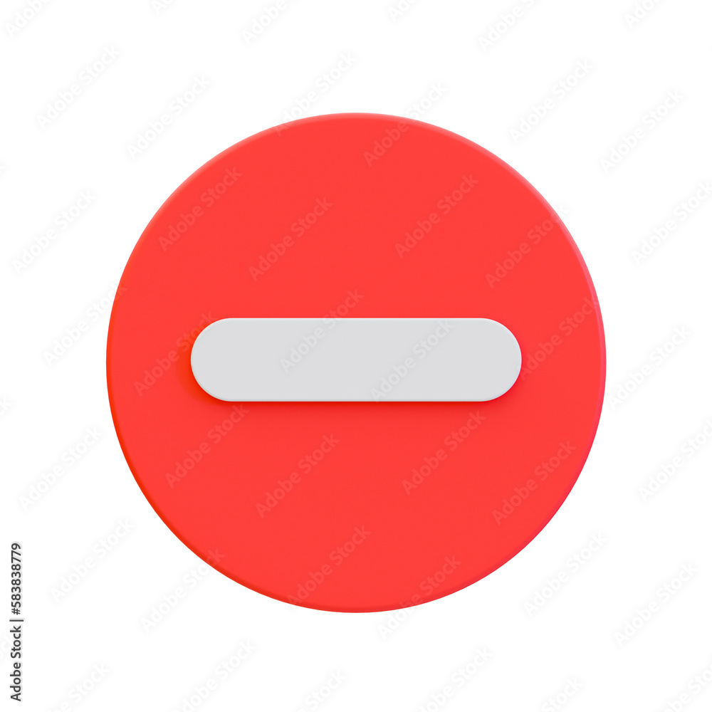 3d minimal minus button. delete button. 3d illustration. 3d minimal minus button. delete button. 3d illustration.