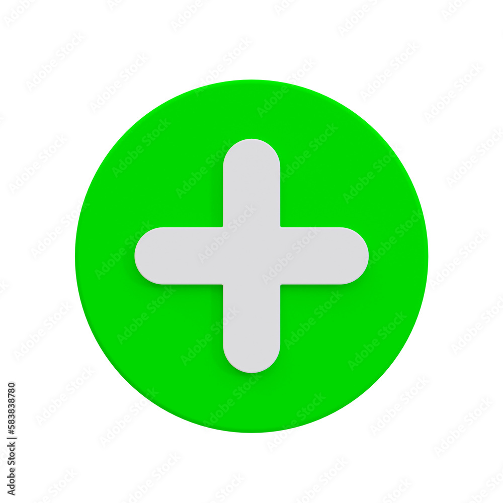 Obraz premium 3d minimal add button. create new button. 3d illustration.