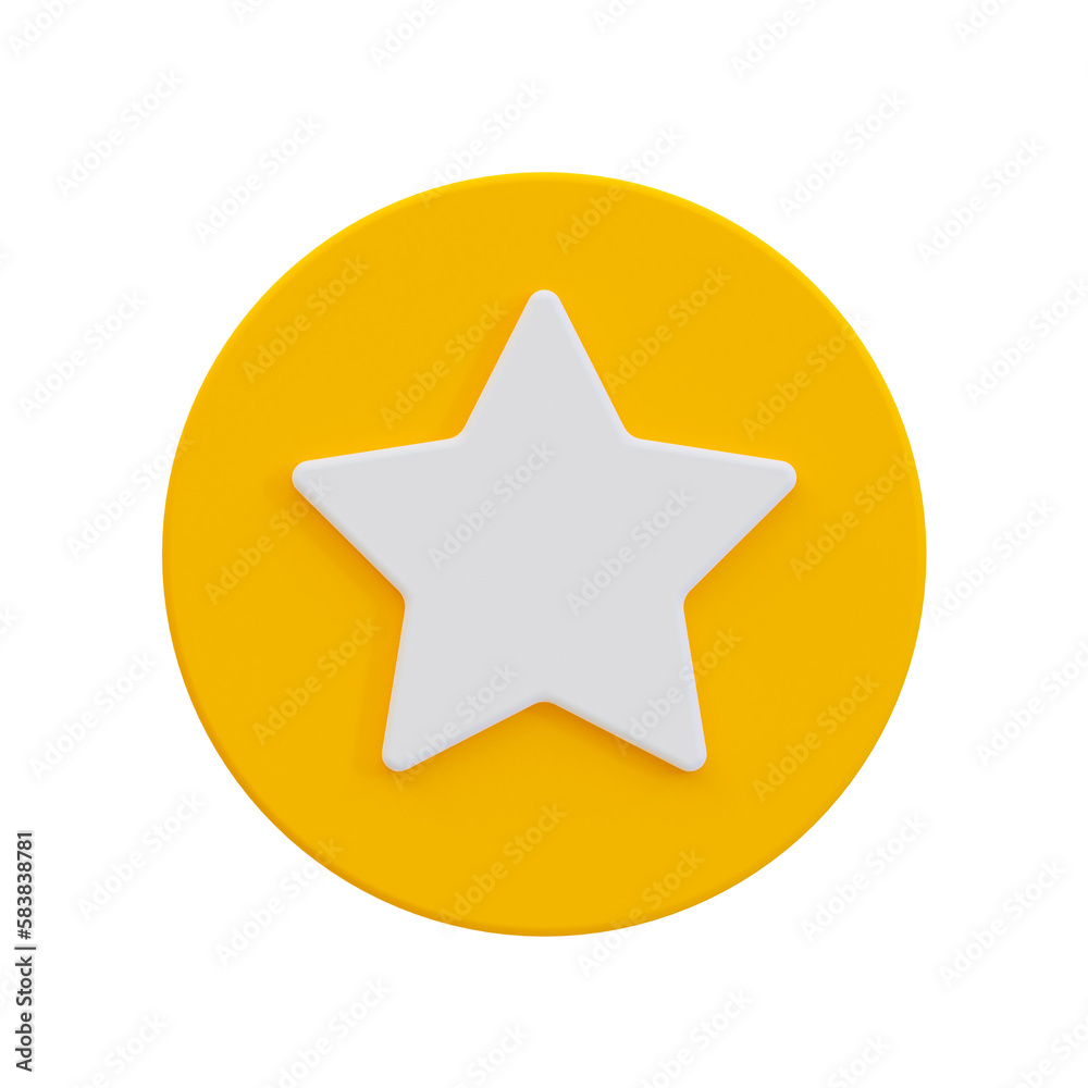 3d minimal star icon. service rating. customer rating concept. 3d illustration.