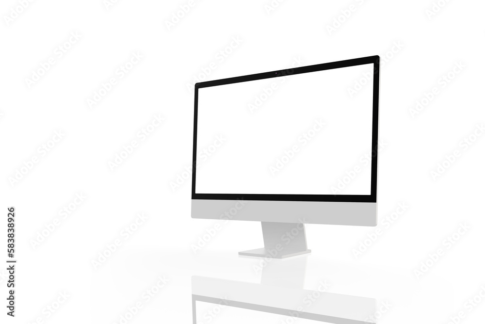 Isolated transparent computer display with reflection. Isolated screen for web page promotion Isolated transparent computer display with reflection. Isolated screen for web page promotion
