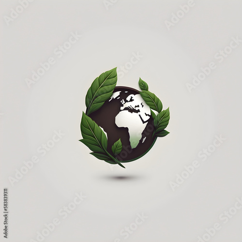 Earth Day minimalistic nature protect emblem