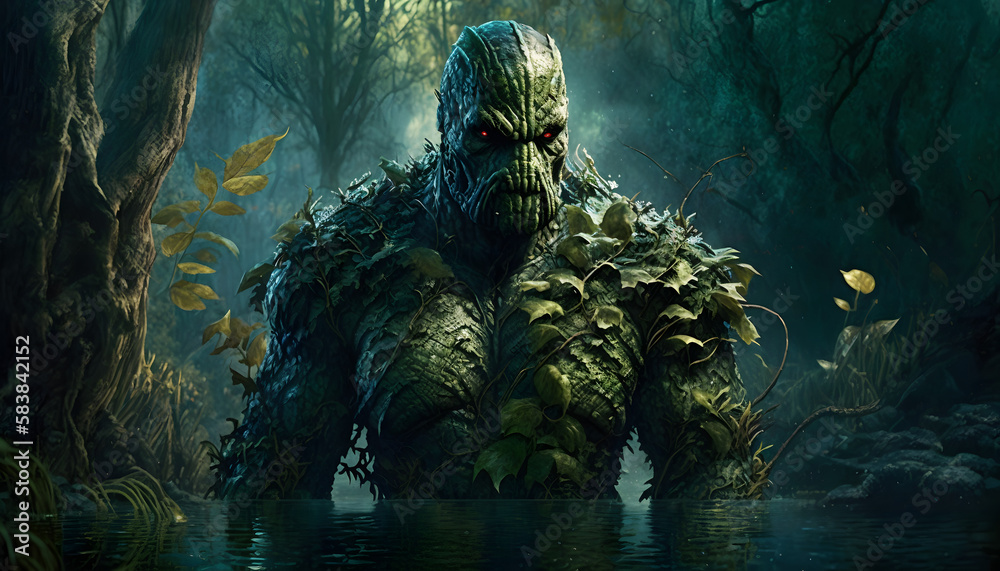 Portrait of a Swamp thing. Generative AI