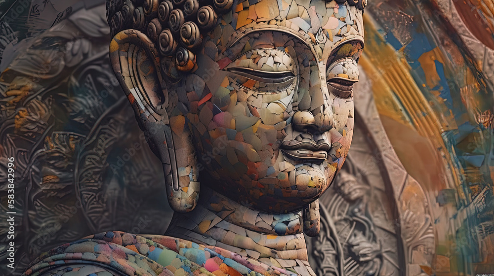 Buddha statue sculpture. deep meditation