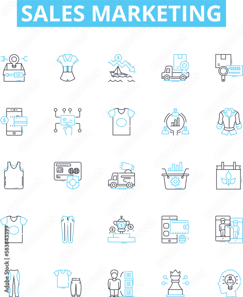Sales marketing vector line icons set. Marketing, Sales, Promotion, Advertising, Lead, Profits, Strategies illustration outline concept symbols and signs