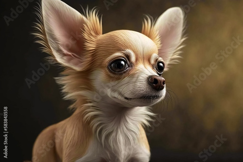 Cut chihuahua. closeup look. Generative AI