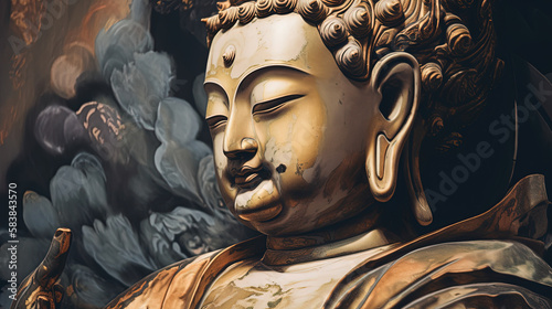 buddha in deep thought meditation