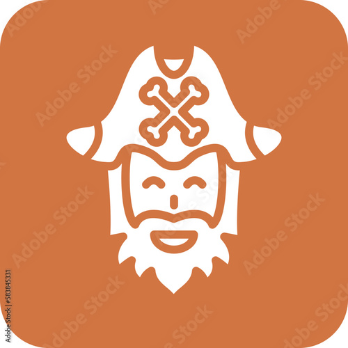 Vector Design Pirate Beard Icon Style
