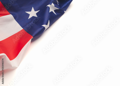 Part of the American flag is on a white background