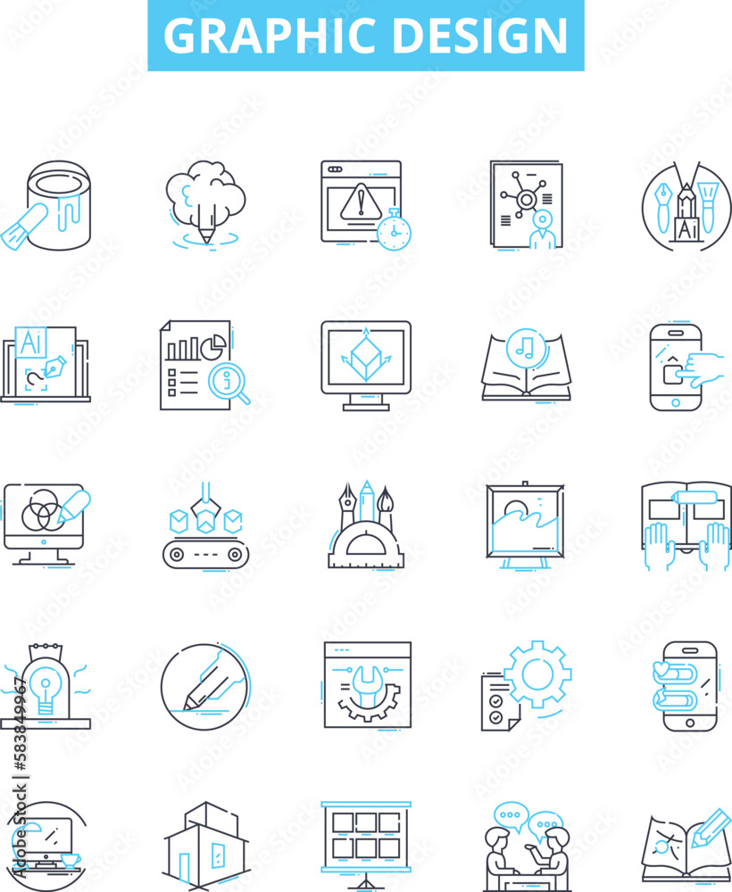 Graphic design vector line icons set. Graphic, Design, Logo, Vector, Typography, Illustration, Art illustration outline concept symbols and signs Graphic design vector line icons set. Graphic, Design, Logo, Vector, Typography, Illustration, Art illustration outline concept symbols and signs