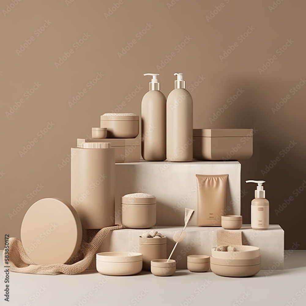 set of cosmetic products, generative ai set of cosmetic products, generative ai