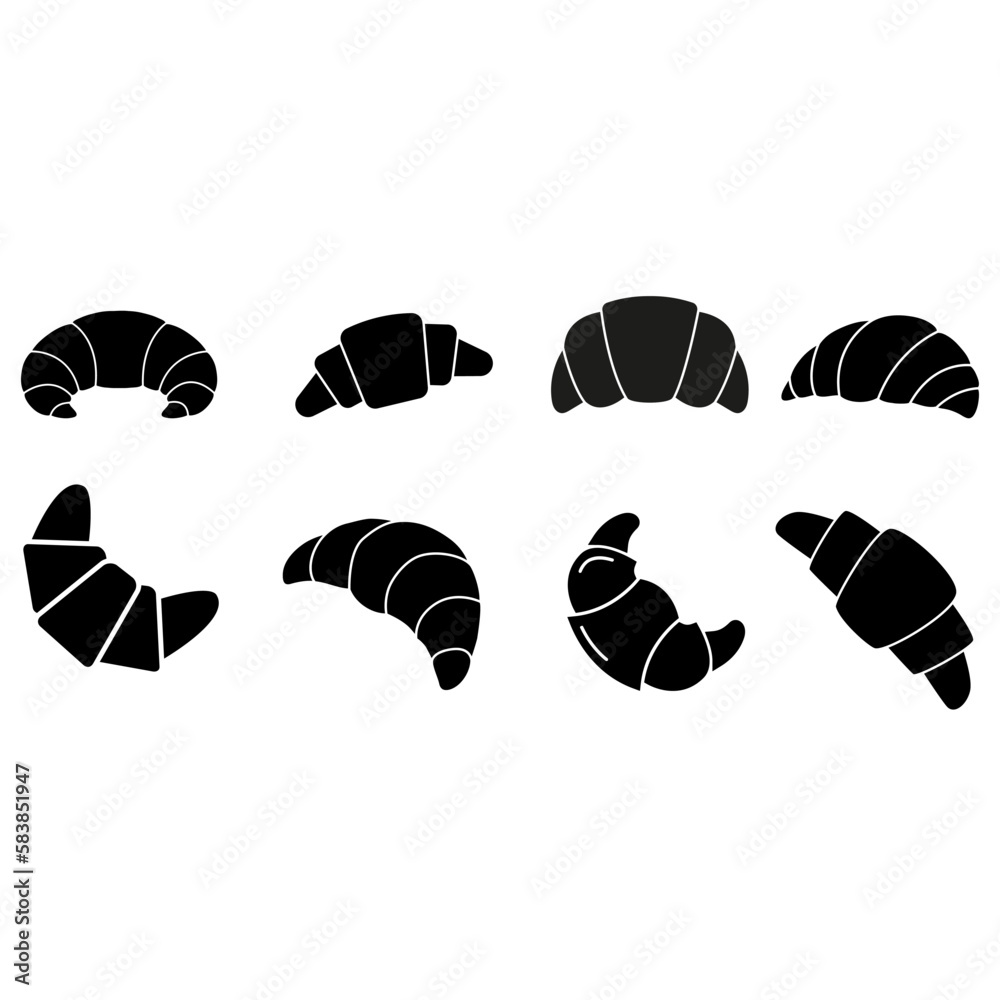 Croissant icon vector set. Cake illustration sign collection. dessert symbol. Sweet logo. Croissant icon vector set. Cake illustration sign collection. dessert symbol. Sweet logo.