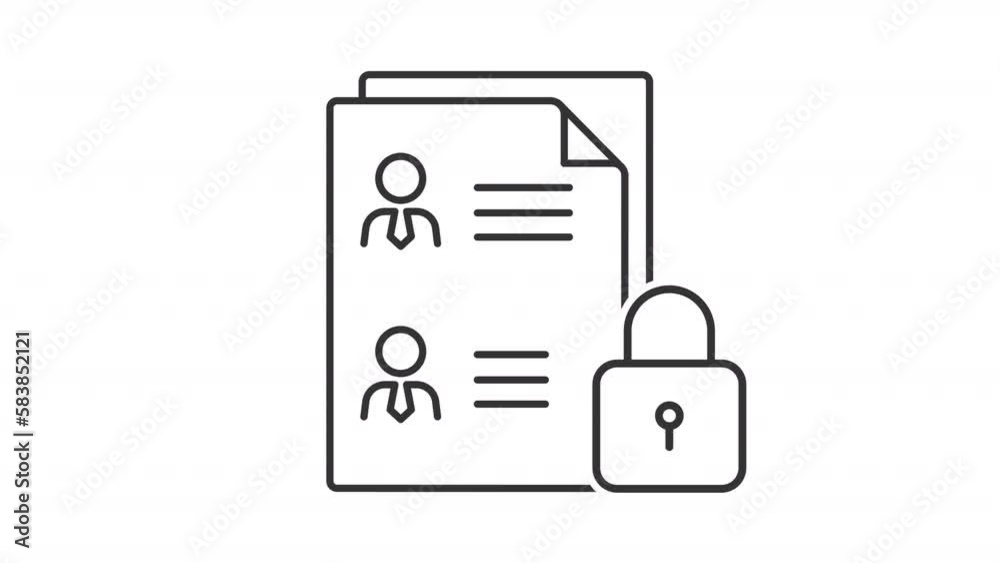 Animated worker data linear icon. Information about company employees. Secret document. Seamless loop HD video with alpha channel on transparent background. Outline motion graphic animation Animated worker data linear icon. Information about company employees. Secret document. Seamless loop HD video with alpha channel on transparent background. Outline motion graphic animation