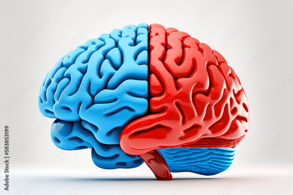 human brain plastic model for medical doctor education nuroscience or nurosurgery, Generative AI image. human brain plastic model for medical doctor education nuroscience or nurosurgery, Generative AI image.
