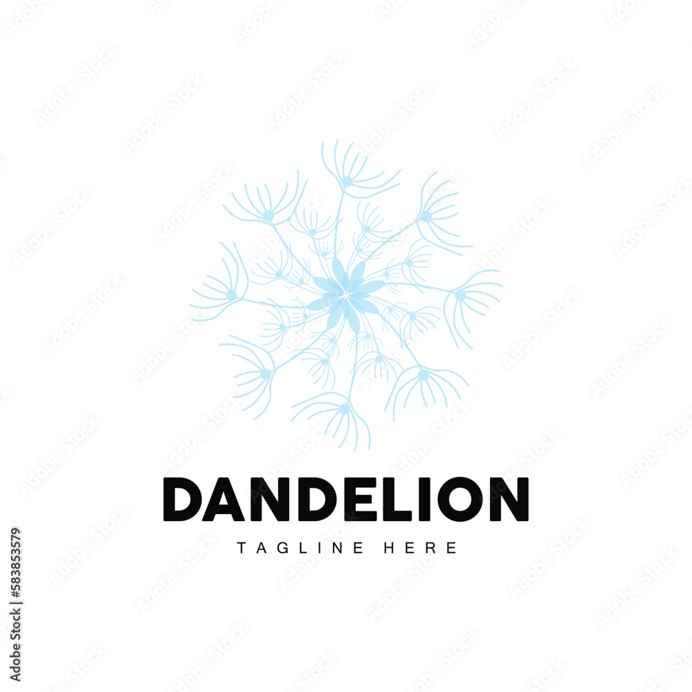 Dandelion Logo, Vector Plant Dandelion flower, Design Icon Template Dandelion Logo, Vector Plant Dandelion flower, Design Icon Template