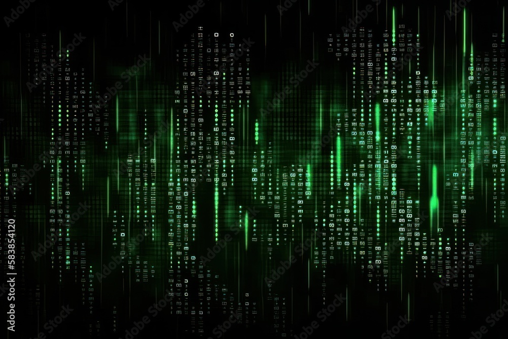 Abstract background, digital data matrix. Generative ai