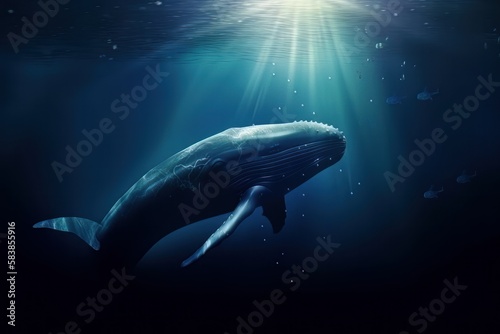 Illustration about whales. Generative ai