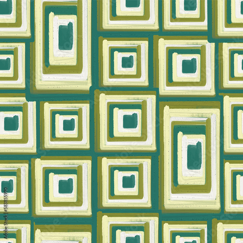 colored tiles seamless pattern in oil style