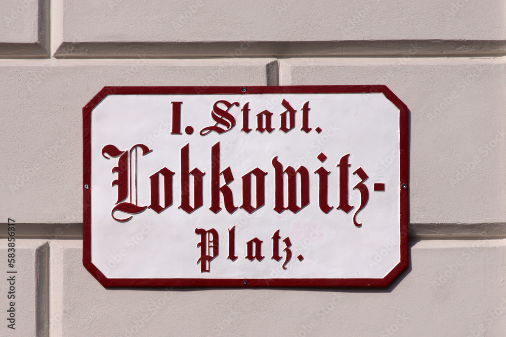Fototapeta premium Vienna (Austria). Urban signage in the historic city center of Vienna.