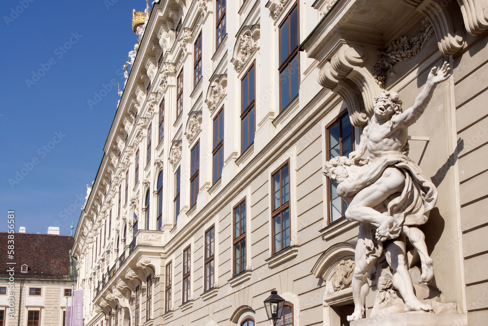 Vienna (Austria). Architectural detail on the Burgplatz inside the Hofburg Imperial Palace in the city of Vienna