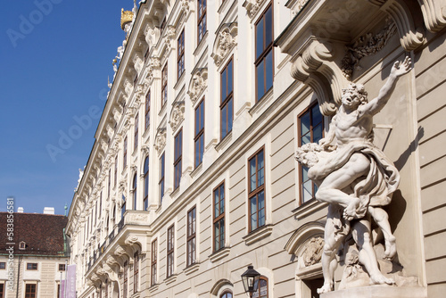 Vienna (Austria). Architectural detail on the Burgplatz inside the Hofburg Imperial Palace in the city of Vienna
