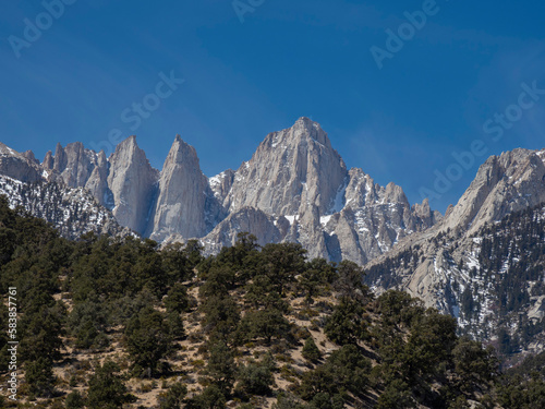 Mount Whitney, the tallest mountain in the contiguous U.S., Eastern Sierra Nevada Mountains, California photo