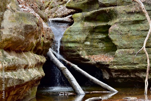 waterfall and rocks