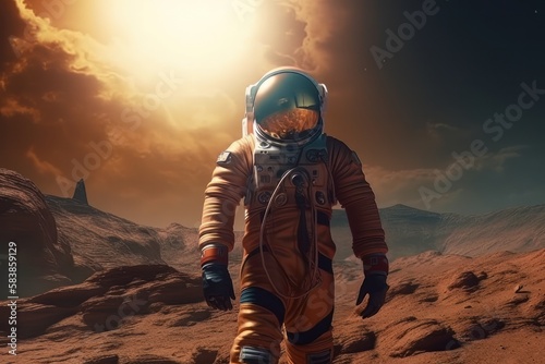Astronaut on mars made with generative ai