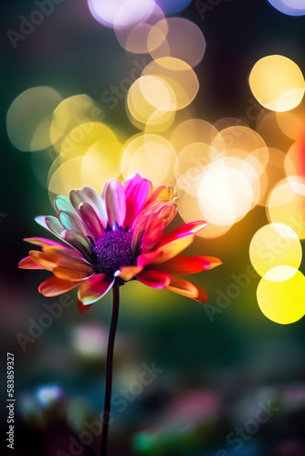 The Beauty of Nature's Palette: A Bokeh Flower with Vibrant Hues - Generative Ai