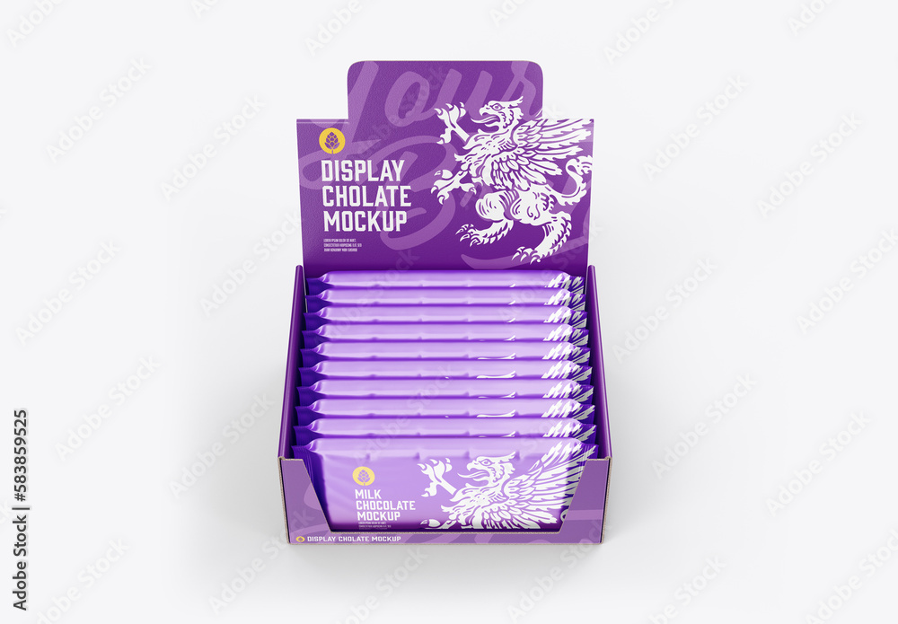 Display Box With Chocolate Bars Mockup Stock Template Adobe Stock