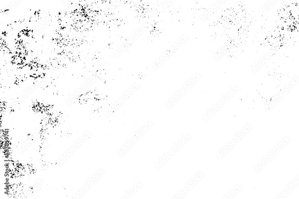 Grunge black and white background. Abstract vector texture of cracks, chips, dot. Dirty monochrome pattern of the old worn surface.