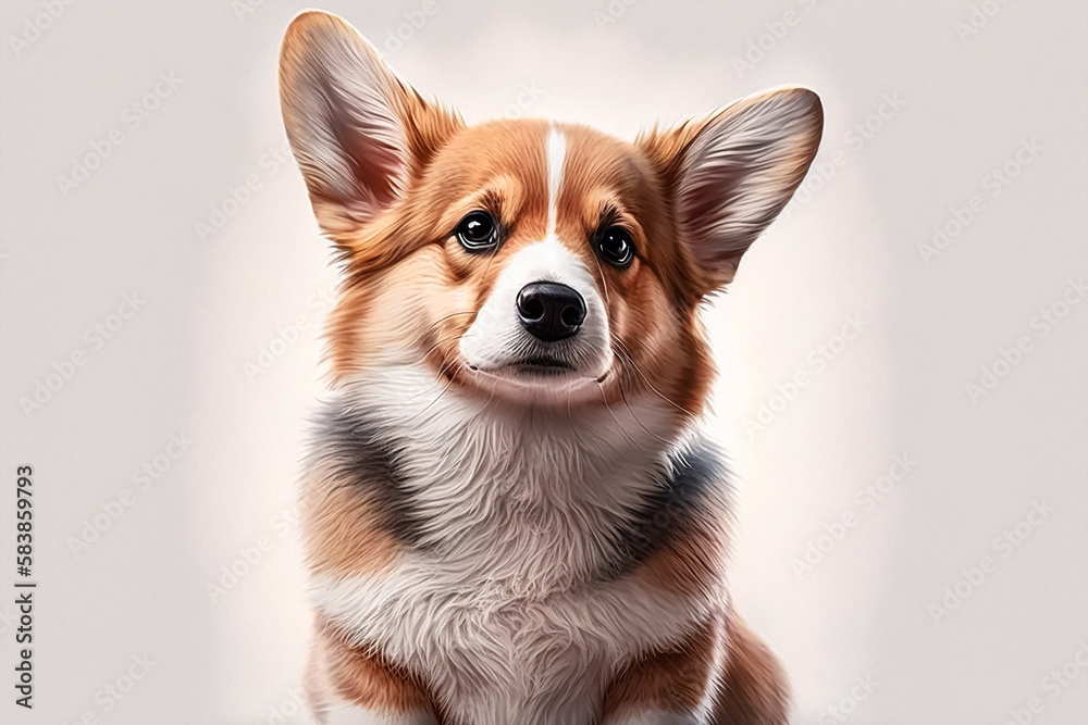 simple and cute corgi. Generative AI