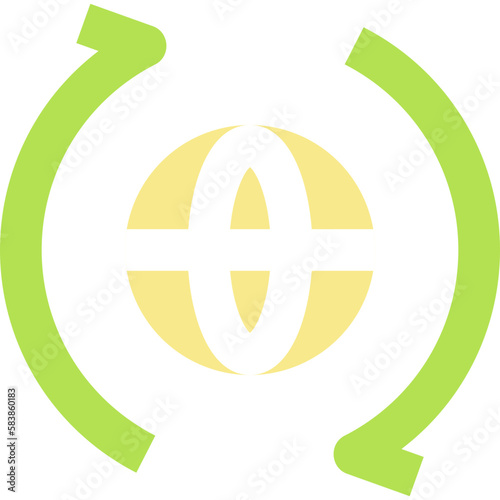 earth reuse flat icon