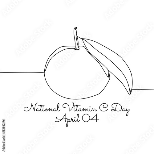 single line art of national vitamin c day good for national vitamin c day celebrate. line art. illustration.