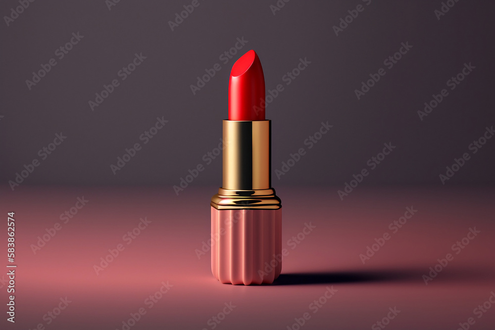 Lipstick with a simple background, beauty industry and makeup tools, makeup obsession Lipstick with a simple background, beauty industry and makeup tools, makeup obsession