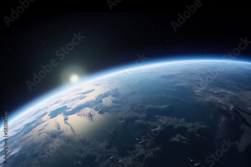 Planet Earth in space 3D rendering. Generative ai