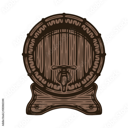 Vintage retro beer brewing element. Can be used for emblem, logo, badge, label. mark, poster or print. Monochrome Graphic Art. Engraving style. Vector