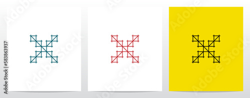 Scaffolding Staging Letter Logo Design X