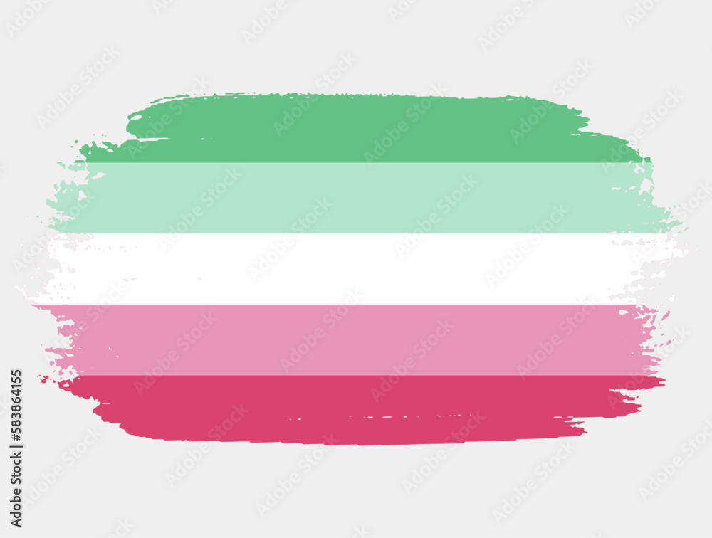 Abrosexual Flag painted with brush on white background. LGBT rights concept. Modern pride parades poster. Vector illustration Abrosexual Flag painted with brush on white background. LGBT rights concept. Modern pride parades poster. Vector illustration